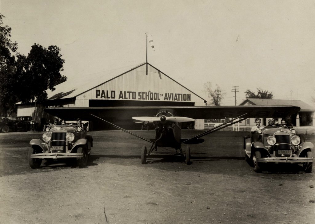 PAO Hangar, aircraft and cars